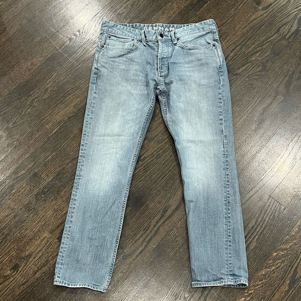 DENHAM Razor Slim Fit Jeans Men’s 34x30 Blue Straight Leg Button‎ Fly (34x29)
